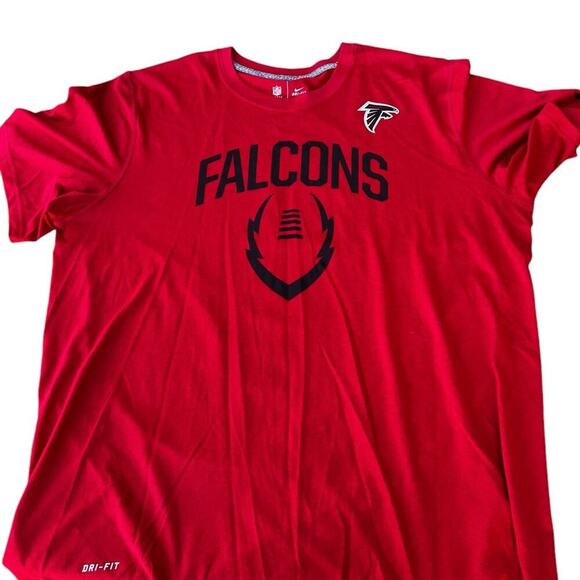 Nike men’s size XL, FALCONS T-shirt, red, DRI-FIT crewneck. - Picture 1 of 4